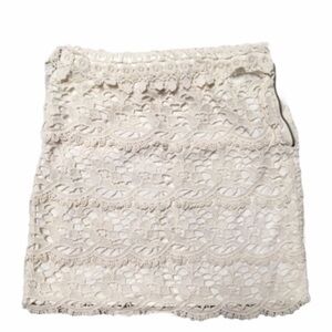 Cotton Lace Skirt Ivory | Boho | Loft| Ann Taylor